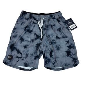 BYLT Basics Athletic Shorts - Black and Gray Tie-Dye